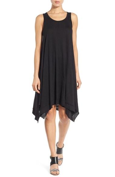 Women's Caslon Handkerchief Hem Slub Knit Tank Dress
