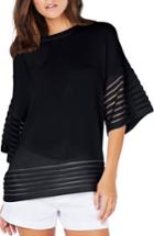 Women's Michael Stars Shadow Stripe Pullover - Black