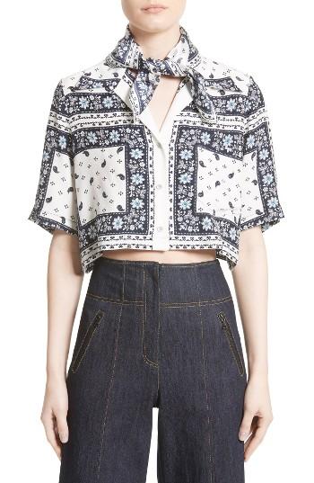 Women's Cinq A Sept Dani Silk Crop Top