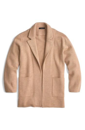 Women's J.crew New Lightweight Sweater Blazer, Size - Beige