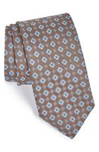 Men's Canali Geometric Silk Tie, Size - Brown