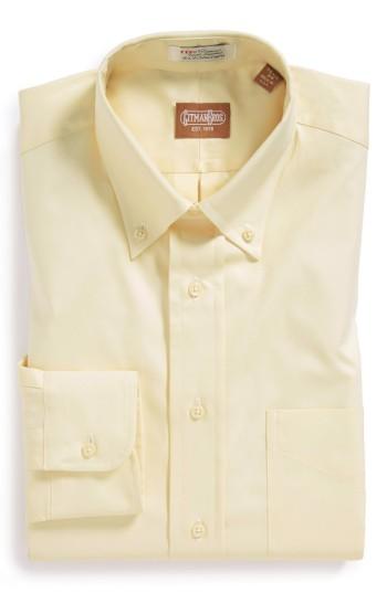 Men's Gitman Regular Fit Pinpoint Cotton Oxford Button Down Dress Shirt - 33 - White