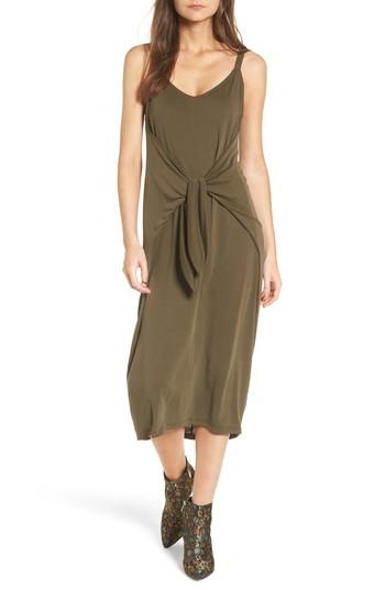 Women's Knotted Midi Dress - Green