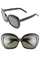 Women's Linda Farrow 62mm Oversize Round Sunglasses - Black