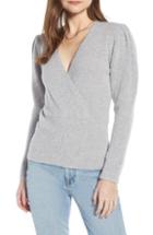 Women's Something Navy Surplice Sweater, Size - Grey