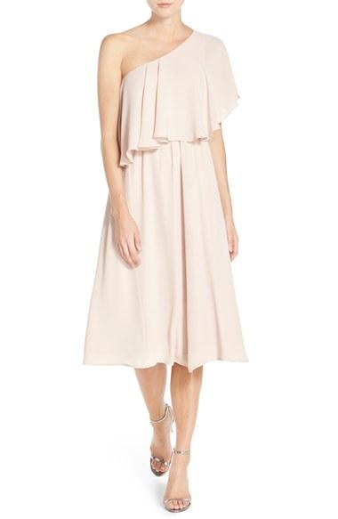 Women's Paper Crown By Lauren Conrad 'ariana' One-shoulder Tea Length Dress