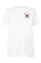 Women's Topshop Bonjour Baby Embroidered Maternity Tee Us (fits Like 10-12) - White