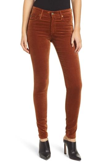 Women's Ag The Farrah High Waist Velvet Jeans - Brown
