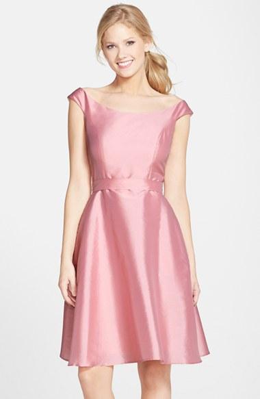 Women's Alfred Sung Dupioni Fit & Flare Dress - Pink
