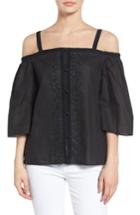 Women's Bailey 44 Rose Water Off The Shoulder Cotton Top - Black