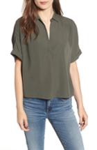 Women's All In Favor Short Sleeve Crop Blouse - Green