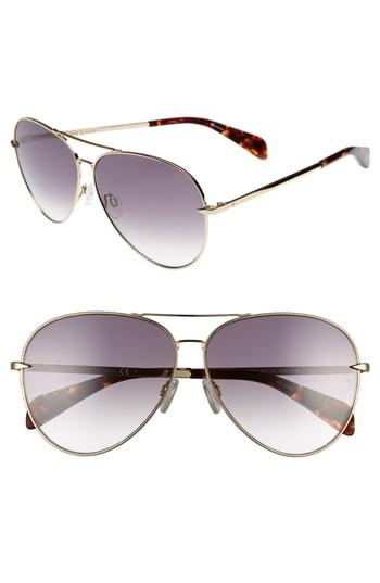 Women's Rag & Bone 63mm Oversize Aviator Sunglasses - Gold