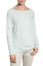 Petite Women's Eileen Fisher Bateau Neck Top, Size P - Blue