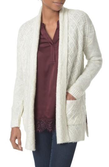 Women's Nydj Novelty Wrap Open Front Cardigan - Beige