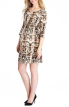 Women's Lilac Clothing Print Maternity Shift Dress - Black