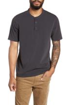 Men's Vince Regular Fit Garment Dye Short Sleeve Henley - Black