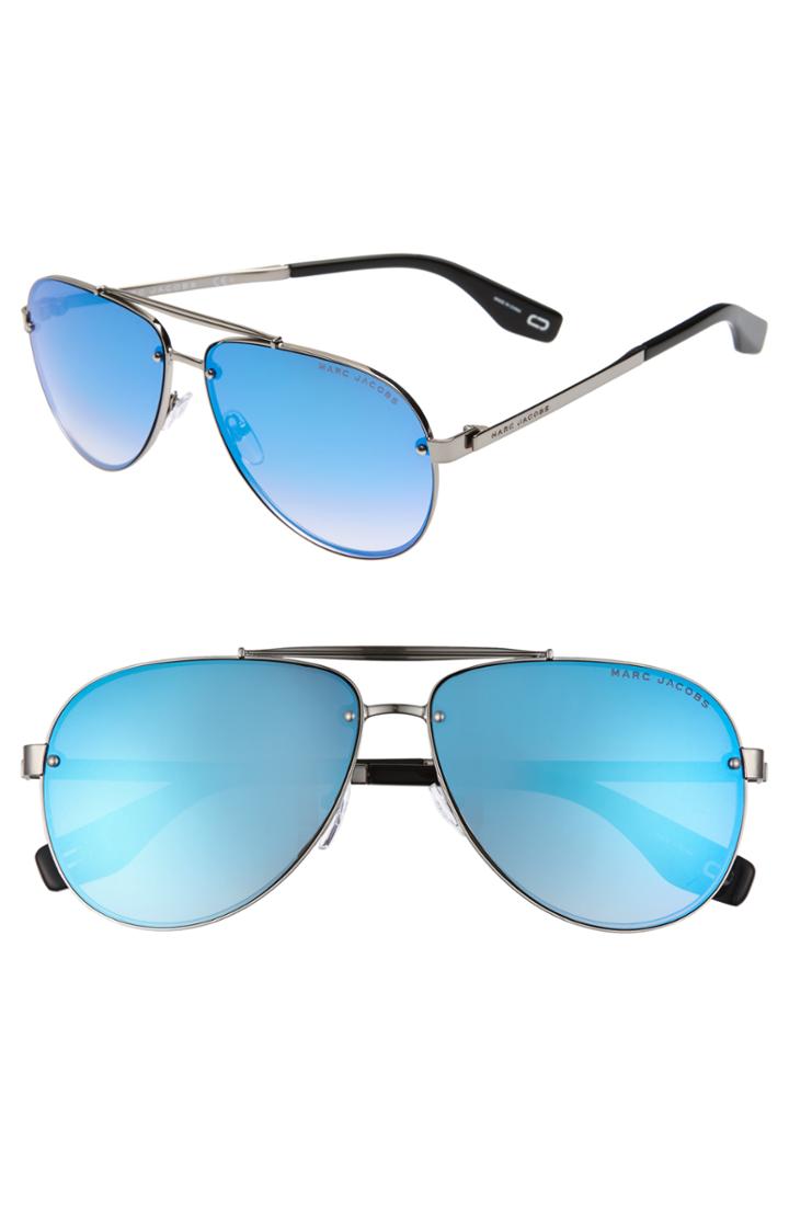 Women's Marc Jacobs 61mm Aviator Sunglasses - Ruthenium