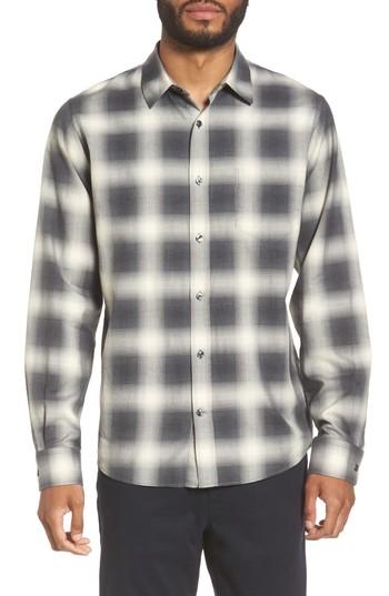 Men's Vince Regular Fit Check Sport Shirt, Size - Grey