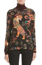 Women's Etro Tiger Print Mock Neck Sweater