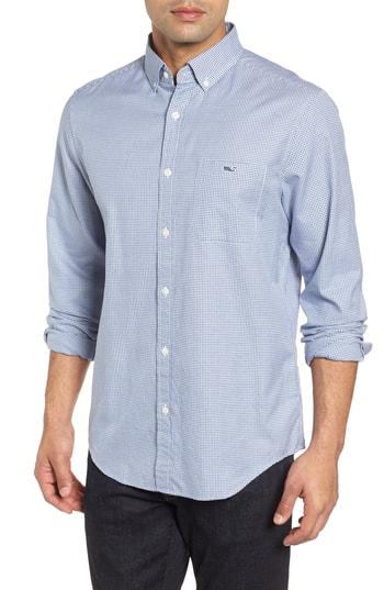 Men's Vineyard Vines Kettle Cove Regular Fit Gingham Sport Shirt - Blue
