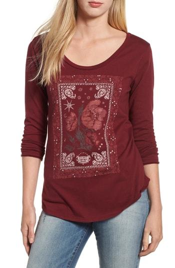 Women's Lucky Brand Matchbox Print Tee - Red