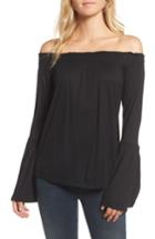 Women's Cupcakes And Cashmere Luck Off The Shoulder Top - Black