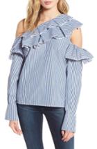 Women's Leith Ruffle One-shoulder Blouse, Size - Blue