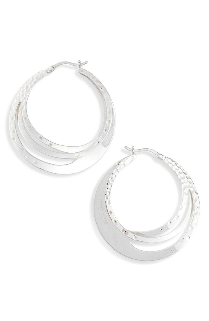 Women's Karen London Sculpted Hoop Earrings