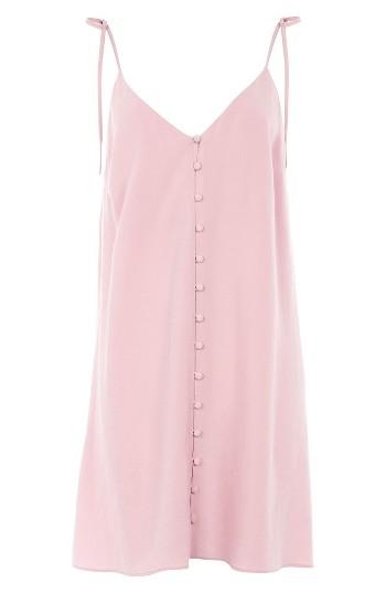 Women's Topshop Molly Button Mini Slipdress Us (fits Like 0) - Pink