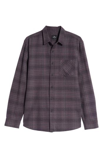 Men's Rip Curl Raven Plaid Woven Shirt, Size - Black