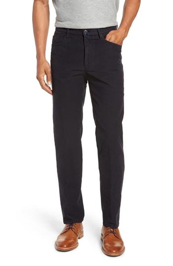 Men's Incotex Five-pocket Solid Stretch Cotton Trousers - Blue