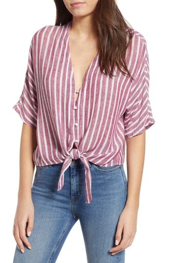 Women's Rails Thea Tie Waist Blouse, Size - Red