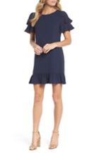 Women's Charles Henry Tiered Ruffle Shift Dress - Blue