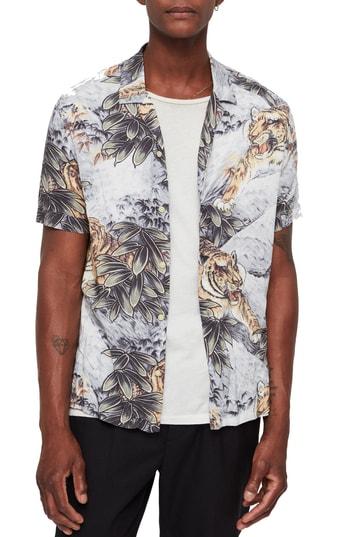 Men's Allsaints Chokai Slim Fit Print Sport Shirt - Grey
