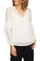 Women's 1.state Sheer Tie Neck Blouse, Size - White