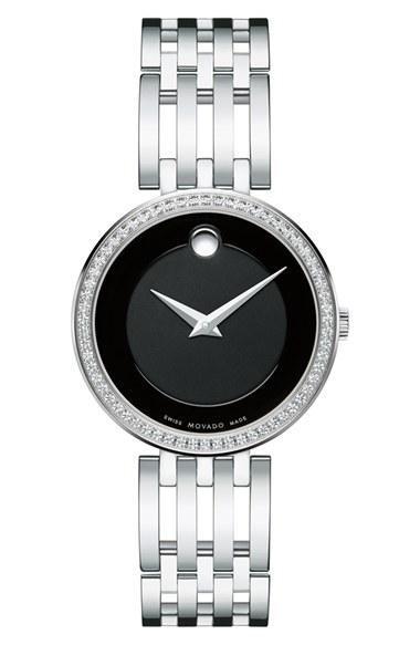 Women's Movado 'esperanza' Diamond Bezel Bracelet Watch, 28mm