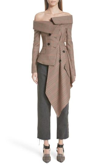 Women's Monse Off The Shoulder Blazer - Grey