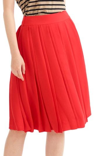 Women's J.crew Double Pleated Midi Skirt