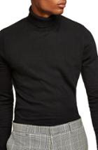 Men's Topman Classic Fit Turtleneck Sweater, Size - Black