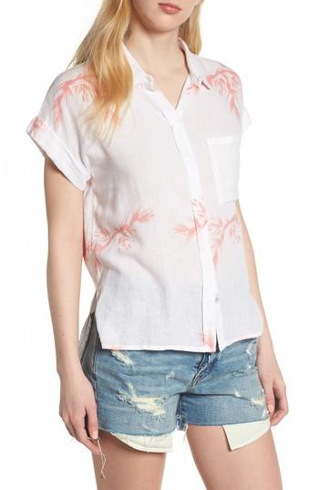 Women's Rails Whitney Birds Of Paradise Linen Blend Shirt - White