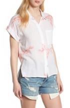 Women's Rails Whitney Birds Of Paradise Linen Blend Shirt - White