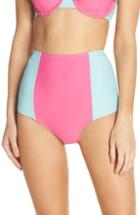 Women's J.crew Colorblock High Waist Bikini Bottoms - Pink