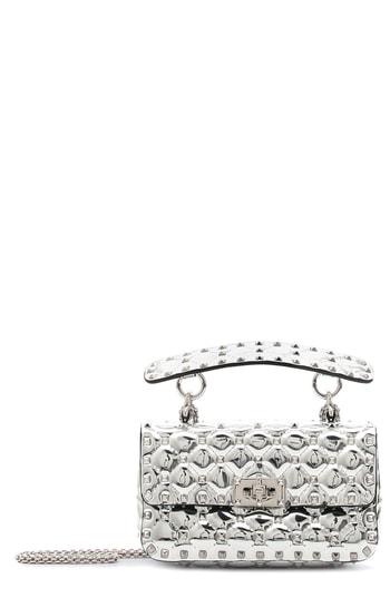 Valentino Garavani Small Rockstud Metallic Satchel - Metallic