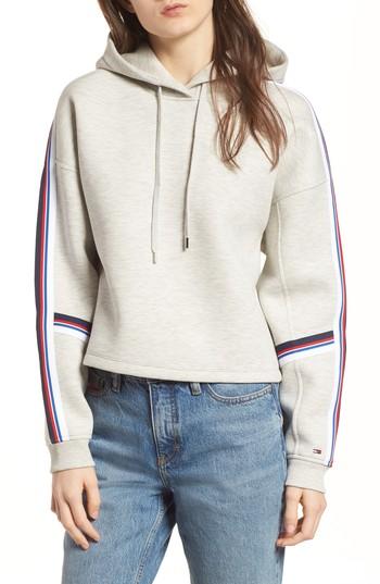 Women's Tommy Jeans Stripe Detail Hoodie - Grey