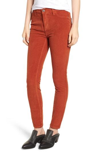 Women's Free People High Waist Skinny Corduroy Pants - Orange