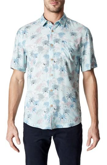 Men's 7 Diamonds Rebel Music Trim Fit Short Sleeve Sport Shirt - Blue/green