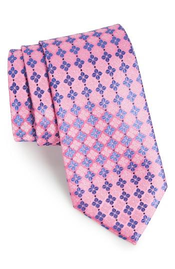 Men's Nordstrom Men's Shop Shamrock Silk Tie, Size - Pink