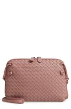 Bottega Veneta Nodini Woven Leather Crossbody Bag - Pink