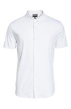 Men's Emporio Armani Slim Fit Cotton Knit Sport Shirt, Size - White