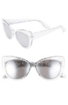 Women's Bp. 55mm Floral Cat Eye Sunglasses - Silver/ Silver